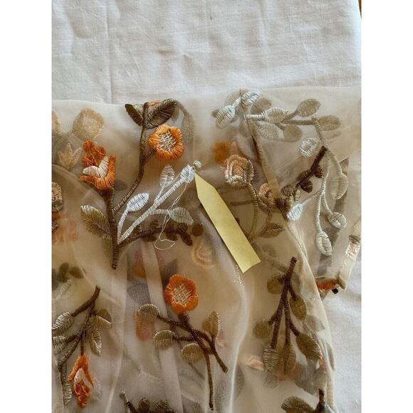 Neiman Marcus Embroidered Mesh Overlay Floral Tan Dress Sz 10 Church Wedding - Picture 13 of 13